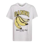 T-Shirts Ganni , White , Dames