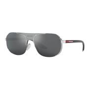 Linea Rossa Sunglasses Silver/Grey Black Prada , Gray , Heren