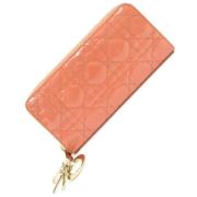 Pre-owned Leather wallets Dior Vintage , Orange , Dames
