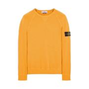 Oranje Crewneck Sweater Vintage Stijl Stone Island , Orange , Heren