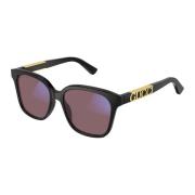 Zwart/Blauwe Zonnebril met Rozelenzen Gucci , Black , Dames