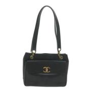 Pre-owned Leather chanel-bags Chanel Vintage , Black , Dames