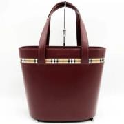 Pre-owned Leather totes Burberry Vintage , Red , Dames