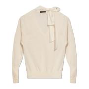 Trui met stropdasdetail Fabiana Filippi , Beige , Dames