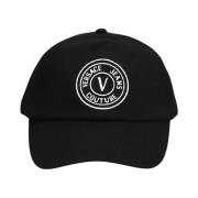 Zwarte Katoenen Logocap Versace Jeans Couture , Black , Heren