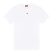 T-shirt met D patch Diesel , White , Heren