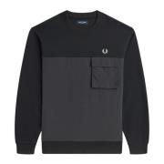 Sweatshirts Fred Perry , Black , Heren