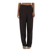 Wide Trousers Msgm , Brown , Dames