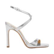 Zilveren Leren Open Teen Sandalen Michael Kors , Gray , Dames