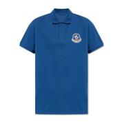 Polo shirt met logo Moncler , Blue , Heren