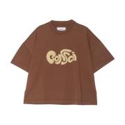 Geborduurd Donkerbruin Katoenen T-shirt Bonsai , Brown , Heren