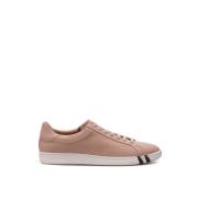 Roze Gehamerd Leren Lage Sneakers Bally , Pink , Dames