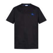 Geborduurd T-shirt Burberry , Black , Heren