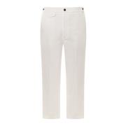 Katoenen Webdetail Broek Gucci , White , Heren