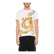 Barok Panel T-Shirt Versace Jeans Couture , White , Heren