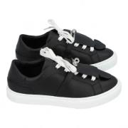 Pre-owned Leather sneakers Hermès Vintage , Black , Dames