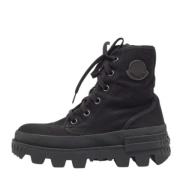 Pre-owned Canvas boots Moncler Pre-owned , Black , Dames