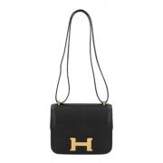 Pre-owned Leather shoulder-bags Hermès Vintage , Black , Dames