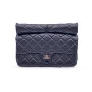 Pre-owned Leather clutches Chanel Vintage , Black , Dames