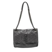 Pre-owned Leather shoulder-bags Yves Saint Laurent Vintage , Gray , Da...