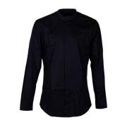 Slim Fit Herenoverhemd met Koreaanse Kraag Dondup , Black , Heren