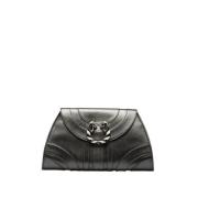 Pre-owned Leather clutches Bvlgari Vintage , Gray , Dames
