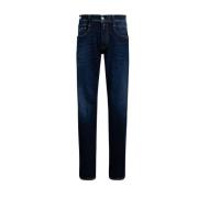 Gewassen Blauwe Denim Jeans Replay , Blue , Heren