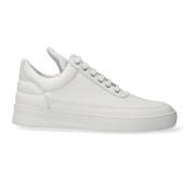 Witte leren sneakers met geribbelde rubberen zool Filling Pieces , Whi...