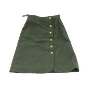 Pre-owned Wool bottoms Chanel Vintage , Green , Dames