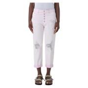 Cropped Jeans Dondup , Pink , Dames