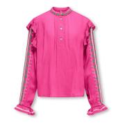 Geborduurde frambozenroze overhemd Only , Pink , Dames
