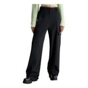 Zwarte broek met rits en zakken Calvin Klein Jeans , Black , Dames