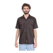 Short Sleeve Shirts Dickies , Brown , Heren