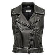 Faux leren vest lente/zomer collectie Only , Black , Dames