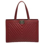 Pre-owned Leather totes Chanel Vintage , Red , Dames