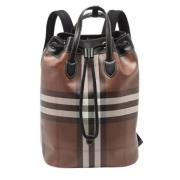 Pre-owned Leather backpacks Burberry Vintage , Brown , Dames