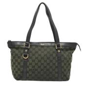 Pre-owned Canvas totes Gucci Vintage , Green , Dames