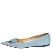 Pre-owned Fabric flats Sergio Rossi Pre-owned , Blue , Dames