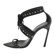 Pre-owned Leather sandals Yves Saint Laurent Vintage , Black , Dames