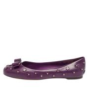 Pre-owned Leather flats Salvatore Ferragamo Pre-owned , Purple , Dames