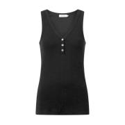 Mouwloze Tilly Top Knit-ted , Black , Dames