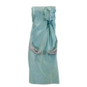 Pre-owned Silk dresses Prada Vintage , Blue , Dames