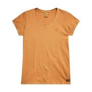 Slimme V-hals Overdyed T-shirt G-star , Orange , Dames