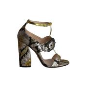 Pre-owned Silk sandals Gucci Vintage , Multicolor , Dames