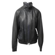 Pre-owned Leather outerwear Armani Pre-owned , Black , Dames