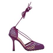 Leather sandals Bottega Veneta , Purple , Dames