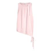 Ribdetail Katoenen Blouse Sportmax , Pink , Dames