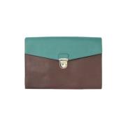 Pre-owned Leather clutches Prada Vintage , Brown , Dames