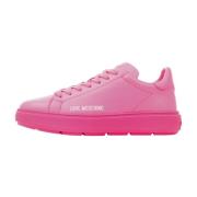 Roze Leren Sneakers voor Dames Love Moschino , Pink , Dames