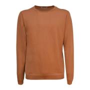 Bronzen Merino Wol Ronde Hals Sweater Goes Botanical , Brown , Heren